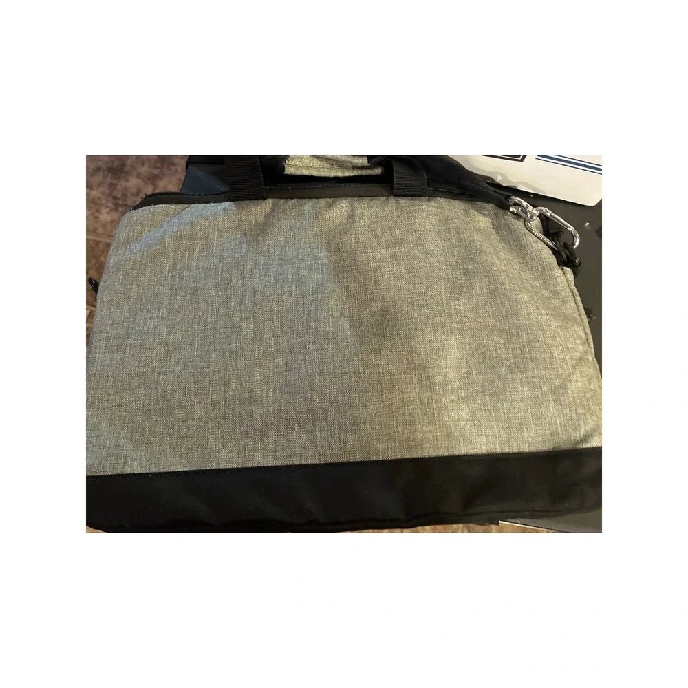 Targus Laptop Messenger Bag Gray Black Heathered Slim Briefcase Shoulder Strap